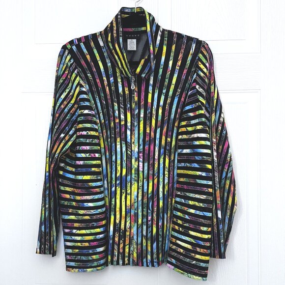 Weavz Soutache Ribbon Jacket Multicolor Womens SZ XL - Picture 1 of 5
